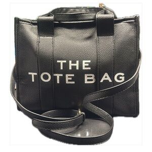 Black “THE TOTE BAG” – Vegan Leather – Small Crossbody / Shoulder Tote
